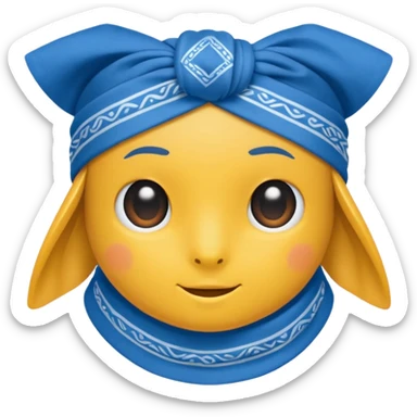Blue moji bandana sticker