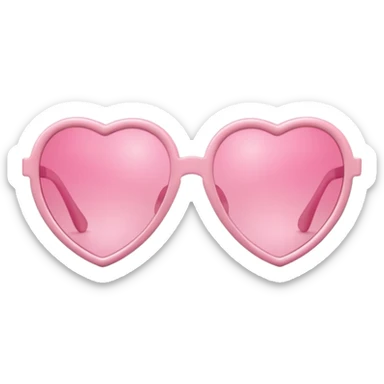  pink pair of pink heart-shaped sunglasses, shiny plastic frame, playful and cute style, soft reflections, isolated on transparent background" sticker