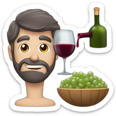 cara de pedra de terno segurando uma taça de vinho sticker