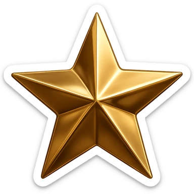 star with a metallic gold finish sticker