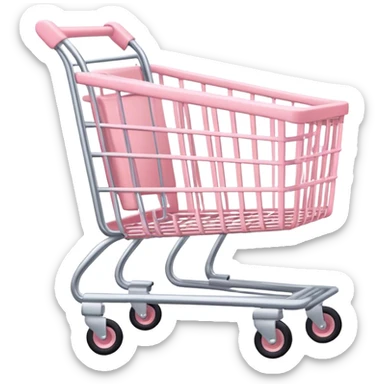 Pale pink empty shopping cart sticker