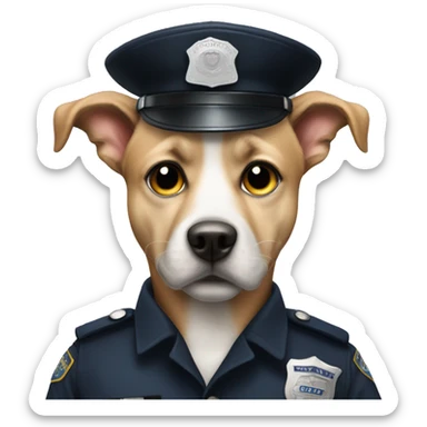 Dog police man sticker