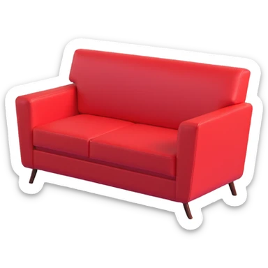 red sofa 3/4 inclined angle sticker