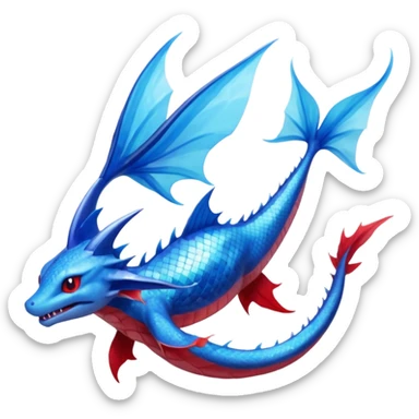 Salandit-Vaporeon-Salamence-hybrid-fusion (full body) sticker