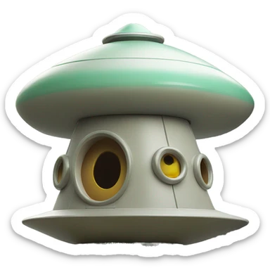  Pretty nice UFO alien spaceship shaped birdhouse  sticker