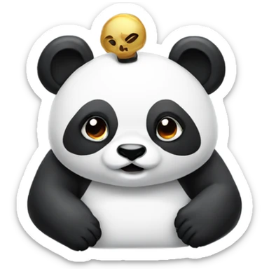 panda with siren on head sticker