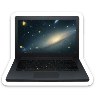 black laptop with galaxy wallpaper sticker
