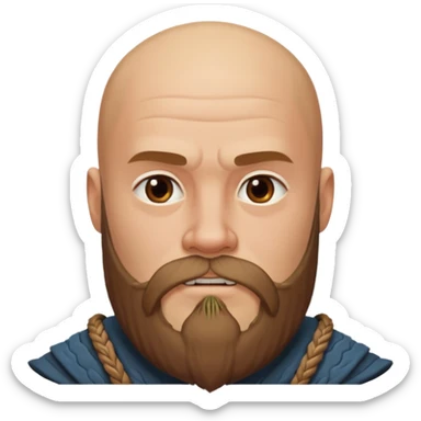 bearded Vikings with bald  with out crown sticker
