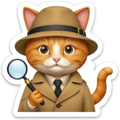A ginger cat in a detective attire sticker