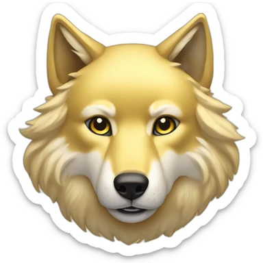 Gold wolf sticker