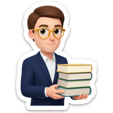 rich nerd with glasses sticker