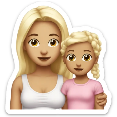 Baby and big sister blond  sticker