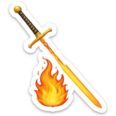 sword on fire emoji style sticker