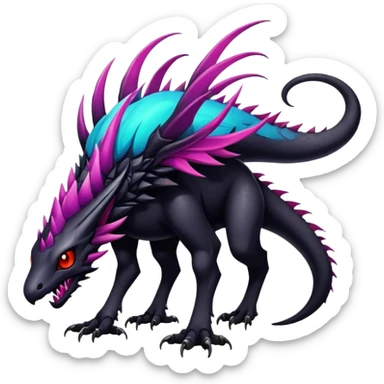 Gothic badass cool complex exotic colorful aesthetic-scenery-vernid-Fakémon-creature (full body) sticker
