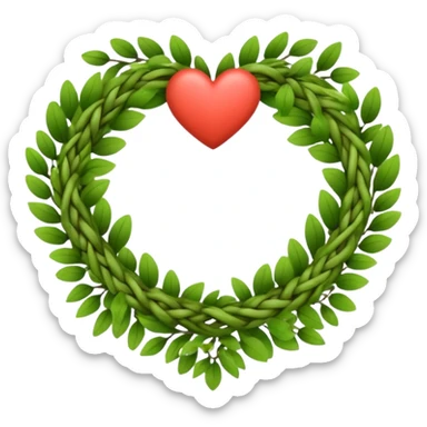 nature wreath heart, boho beautiful  sticker