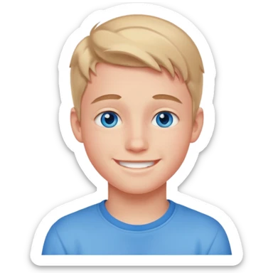 niño guapo adolescente de ojos azules sonriendo enamorado sticker