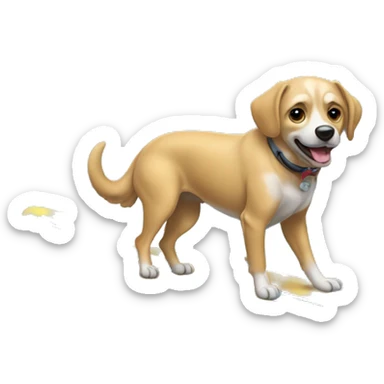 chien qui fait du surf sticker