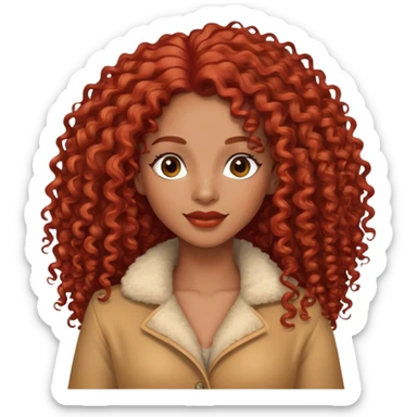 Afrolatina with long red hair with curls celebrating sticker