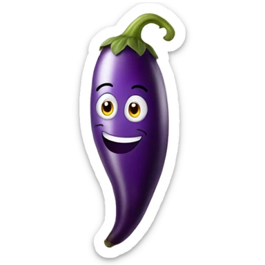 smiling eggplant  sticker