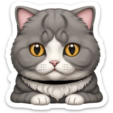 scottish fold cat grey sticker