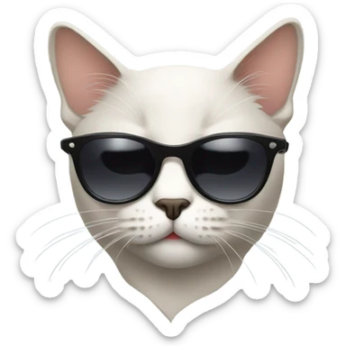 Cat with sunglasses sticker