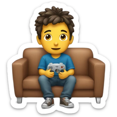 Niño mirando tele sticker