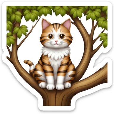 Cat sitting on a tree sticker