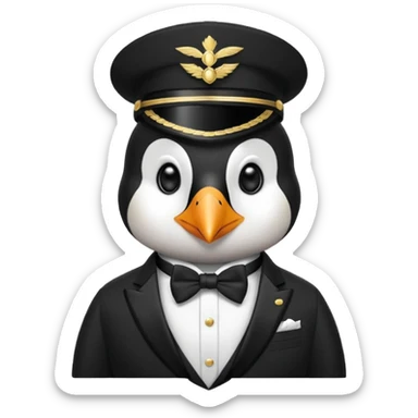 classy penguin soldier sticker