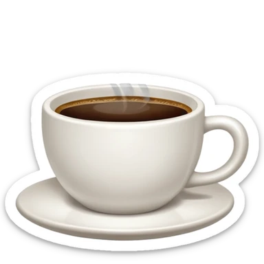 plain Coffee without Saucer, white Cup, no saucer. sticker
