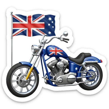 chopper motorcycle australian flag sticker