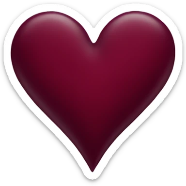 burgundy heart  sticker