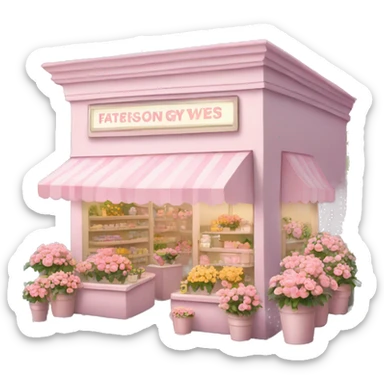 soft pink flower shop sticker