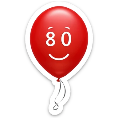 80 birthday balloon sticker