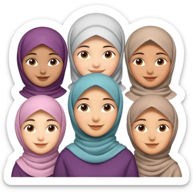 multicultural people include asian, indian, hijab sticker