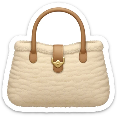 beige sherpa purse sticker