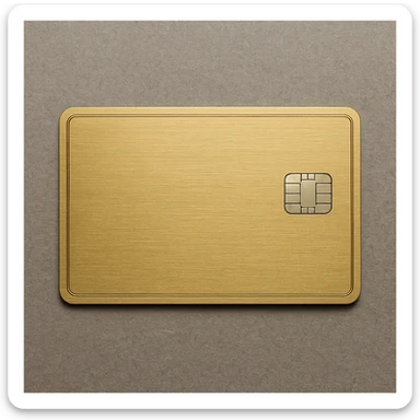 realistic style American Express Gold credit card, gold color, no text sticker
