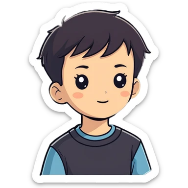 realistic portrait of a boy sticker