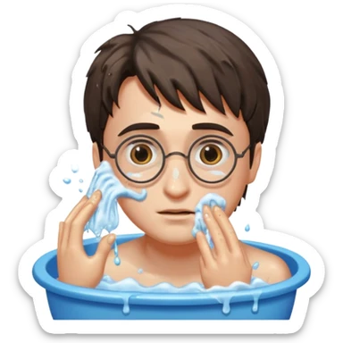 harry potter is washing his face sticker