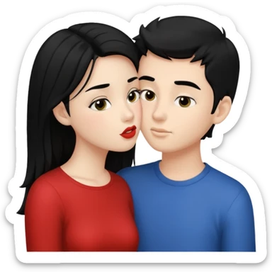 kiss a girl and boy from black hair  sticker
