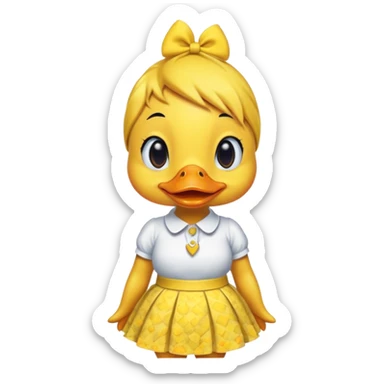 Duck wearing a cute skirt and a cute duck shirt  sticker
