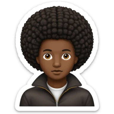 African American with a Afro sticker