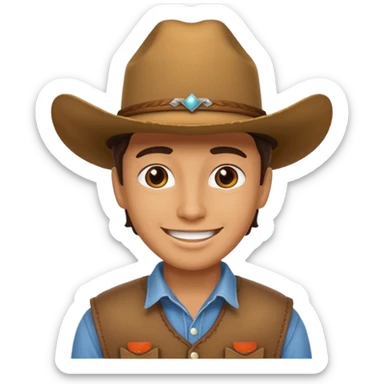 Turn the grinning emoji into one with a cowboy hat on sticker
