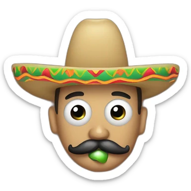 mexican with mustache and maracas sticker