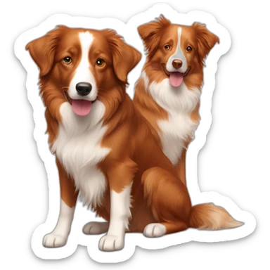 Two dogs, Toller and red border collie sticker