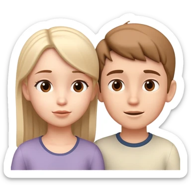 generate realistic detailed boy and girl talks 3d style  sticker