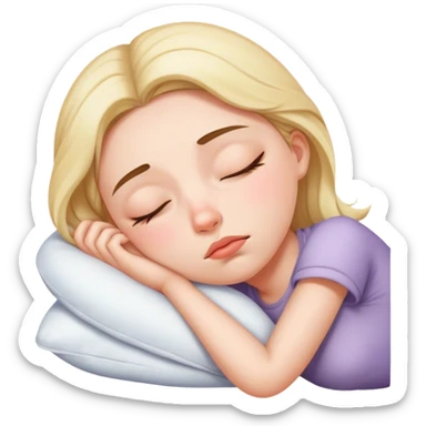 sleepy girl ved sticker