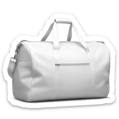 all white duffle bag with white strap sticker