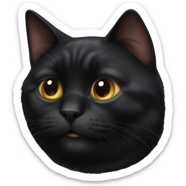 Super fat black cat  sticker