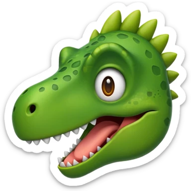 Every reaction of a dinosaur faced emoji sticker