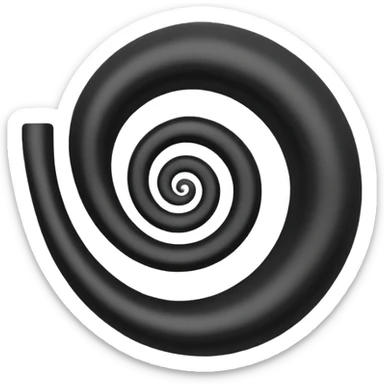 Triple arm spiral, black and white, symbol sticker